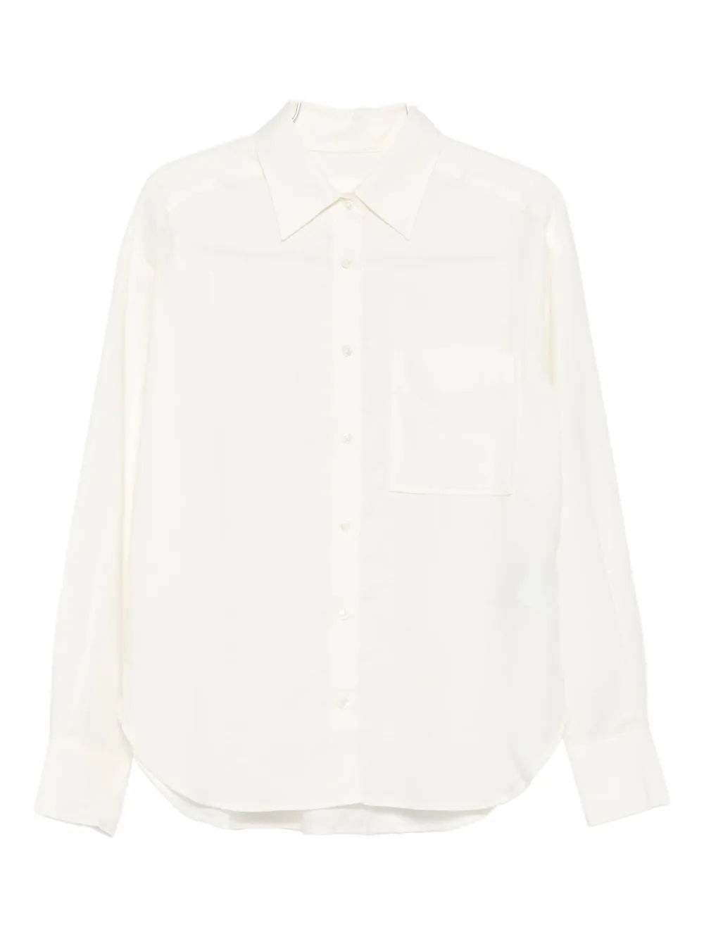 Closed Button-down Long-sleeved Shirt In White