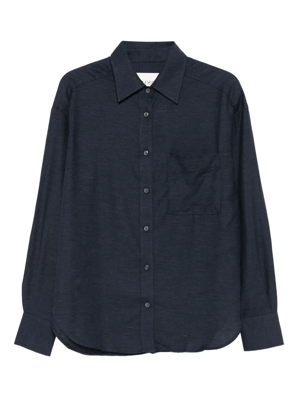 Closed long-sleeve shirt Blauw