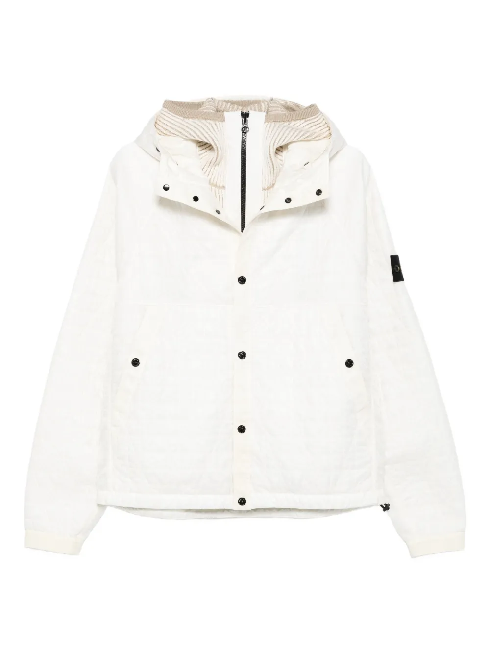 Stone Island Off-white 4100023 Crinkled Reps Ny Quilted-tc Jacket In Neutral