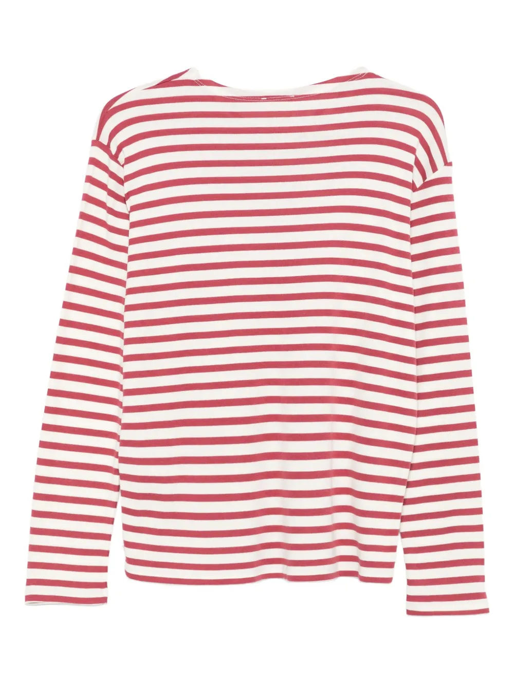 Closed striped long-sleeve top Rood