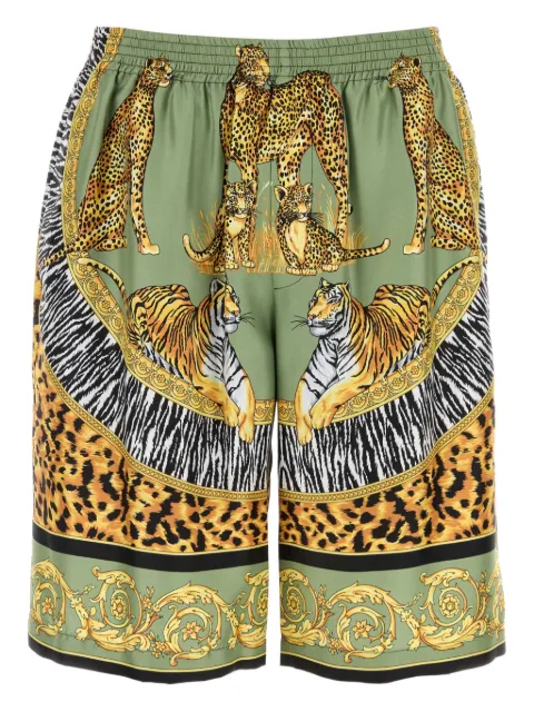 Versace printed silk bermuda shorts