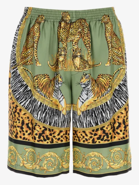 Versace printed silk bermuda shorts