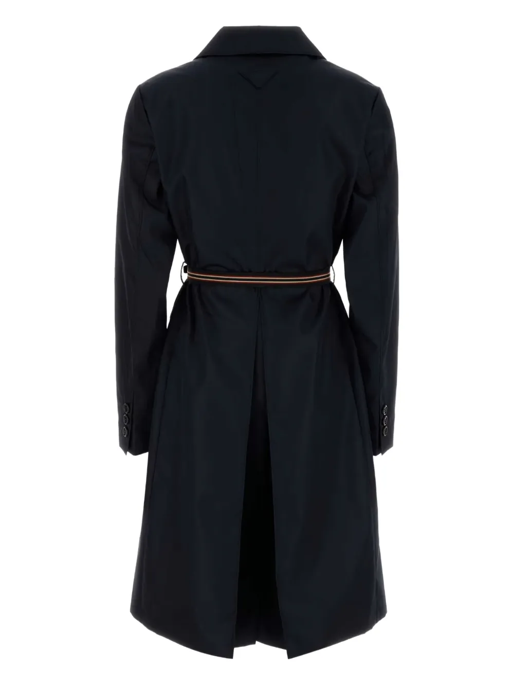 Prada belted panelled coat Blauw