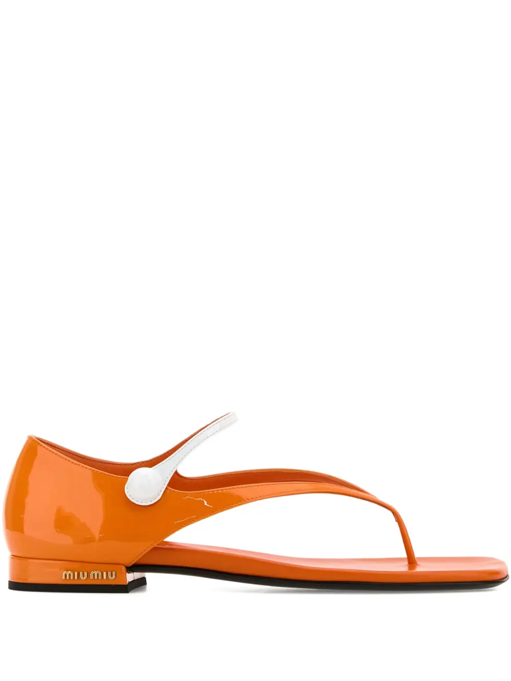 Miu Leren sandalen Oranje
