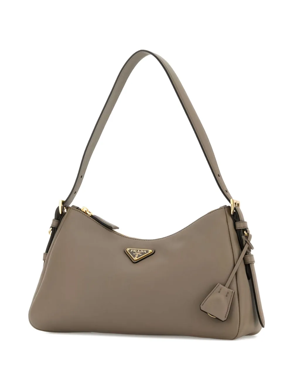 Prada medium Aimée leather zip shoulder bag Grijs