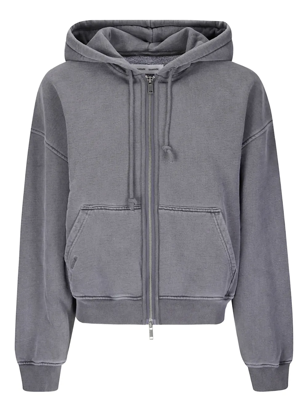 Samsoe & Samsoe Sava Zip-front Hoodie In Gray