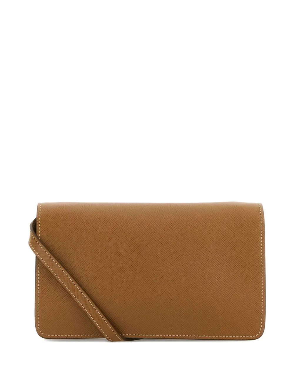 Prada logo-plaque leather mini bag Bruin
