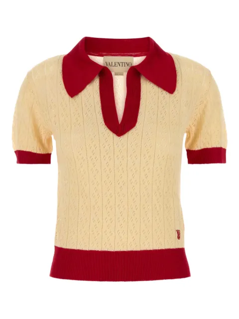 Valentino Garavani two-tone knitted polo shirt