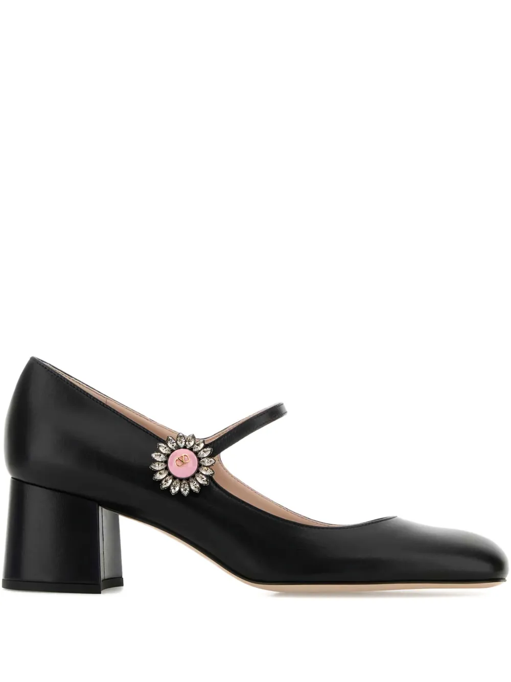 Valentino Garavani 60mm crystal-embellished block-heel pumps Black