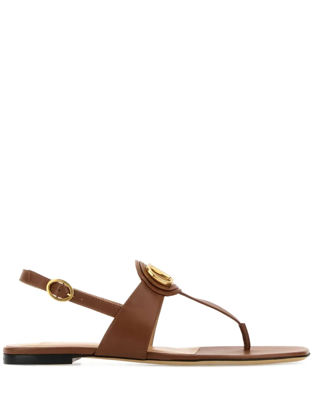 Valentino Garavani Vlogo Thong Sandals In Brown