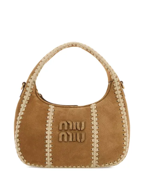 Miu Miu Wander suede braided shoulder bag