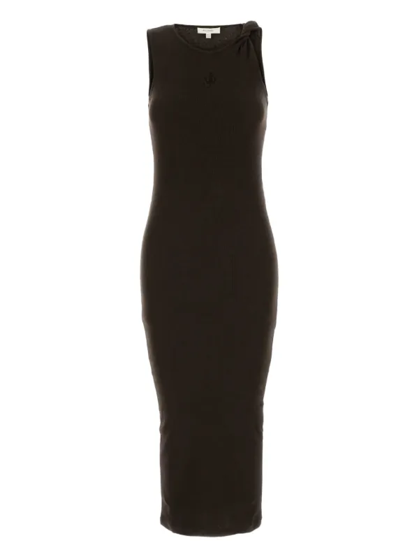 JW Anderson Anchor-embellished Twisted-strap Dress in Black