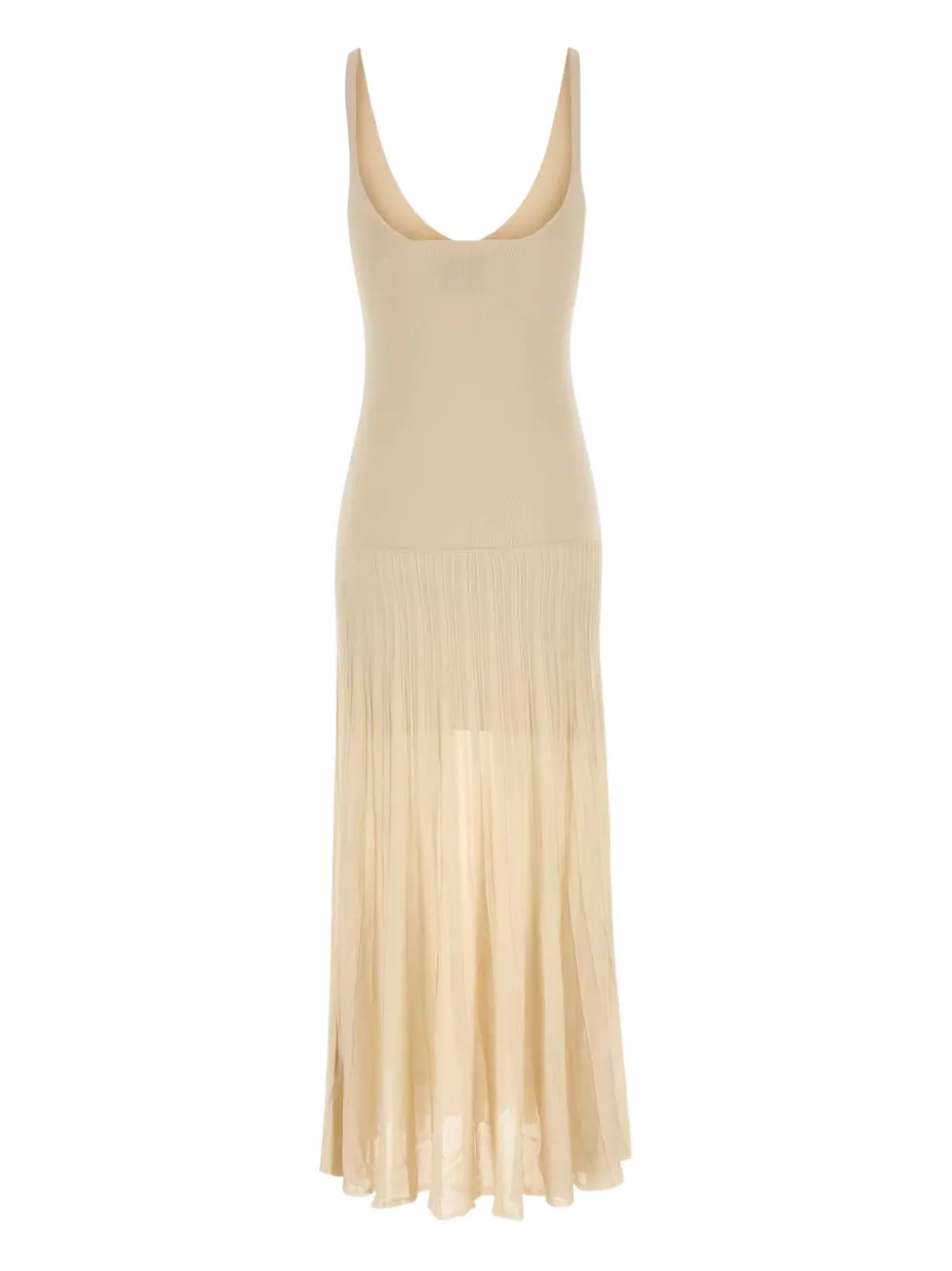 ISABEL MARANT ribbed v-neck midi dress Beige