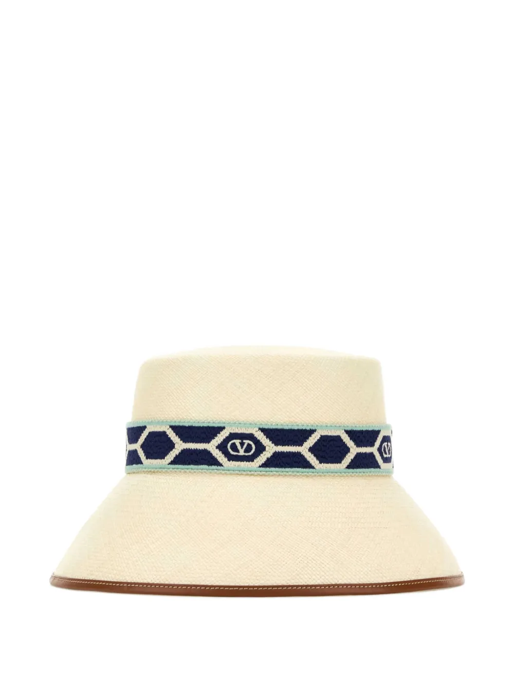 Valentino Garavani leather-trim bucket hat Beige