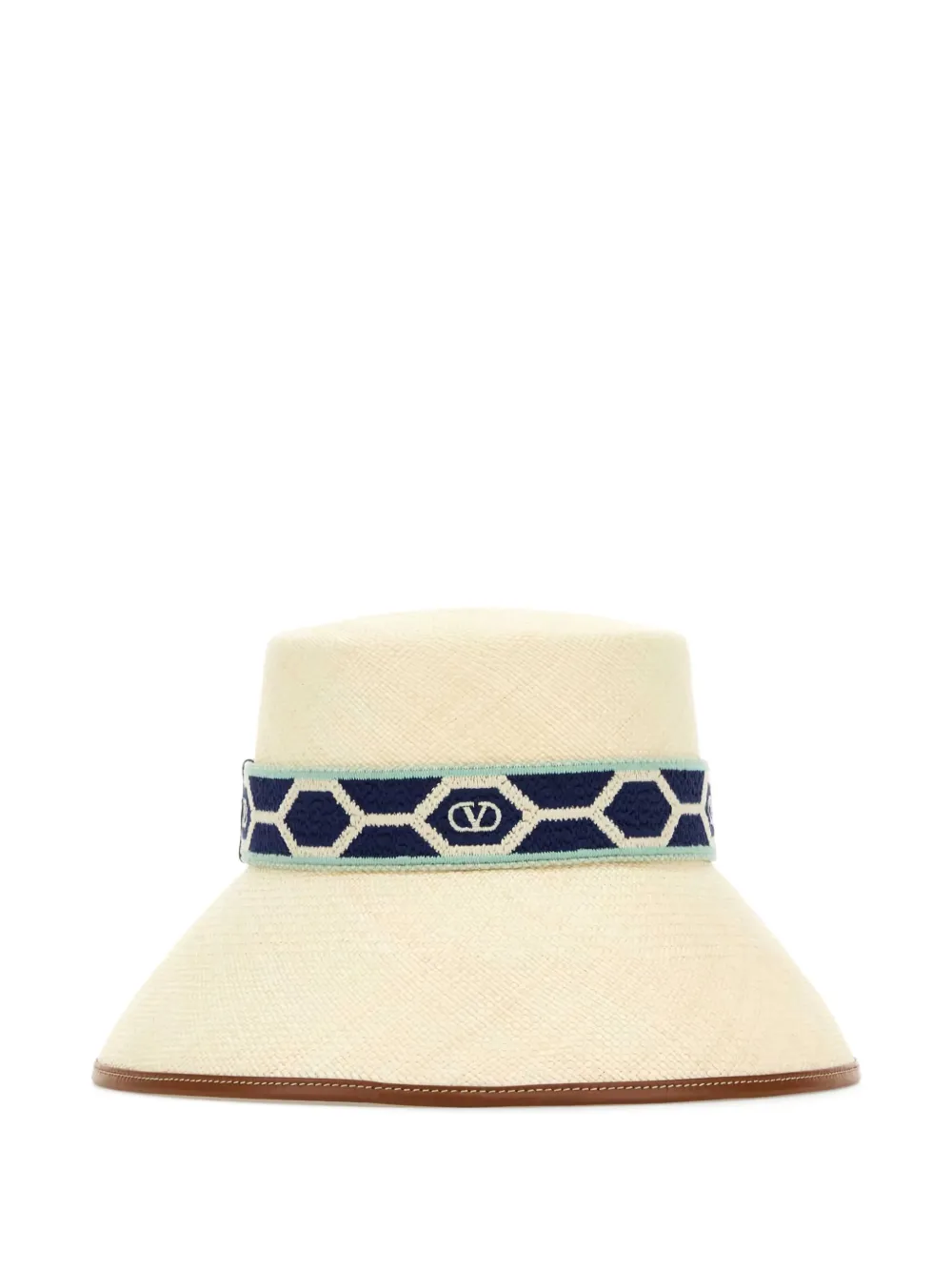 Valentino Garavani leather-trim bucket hat Beige