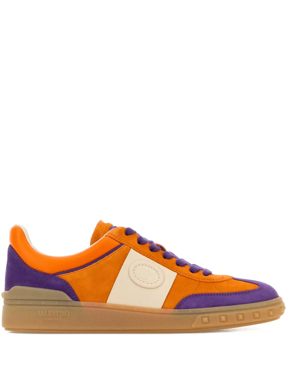 Valentino Garavani Upvillage Crosta suede-leather sneakers Orange