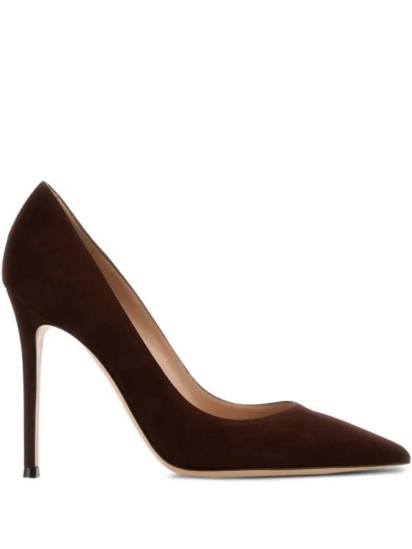 GIANVITO ROSSI パンプス　ブラウンスエード Gianvito Rossi 105mm Gianvito 105 Suede pointed-toe Pumps | Brown