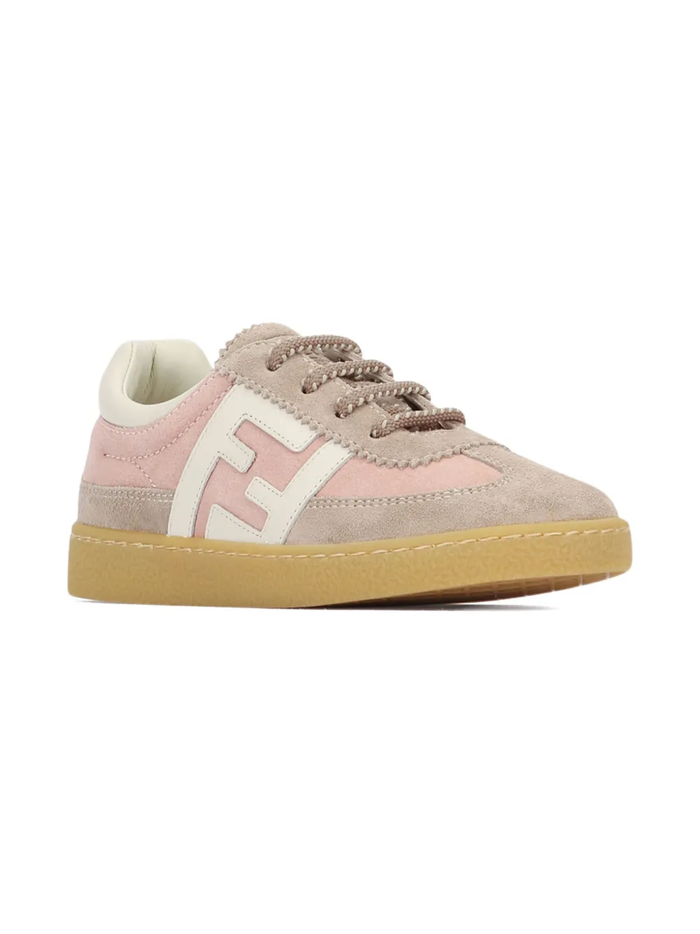 Fendi Kids suede leather trainers Pink