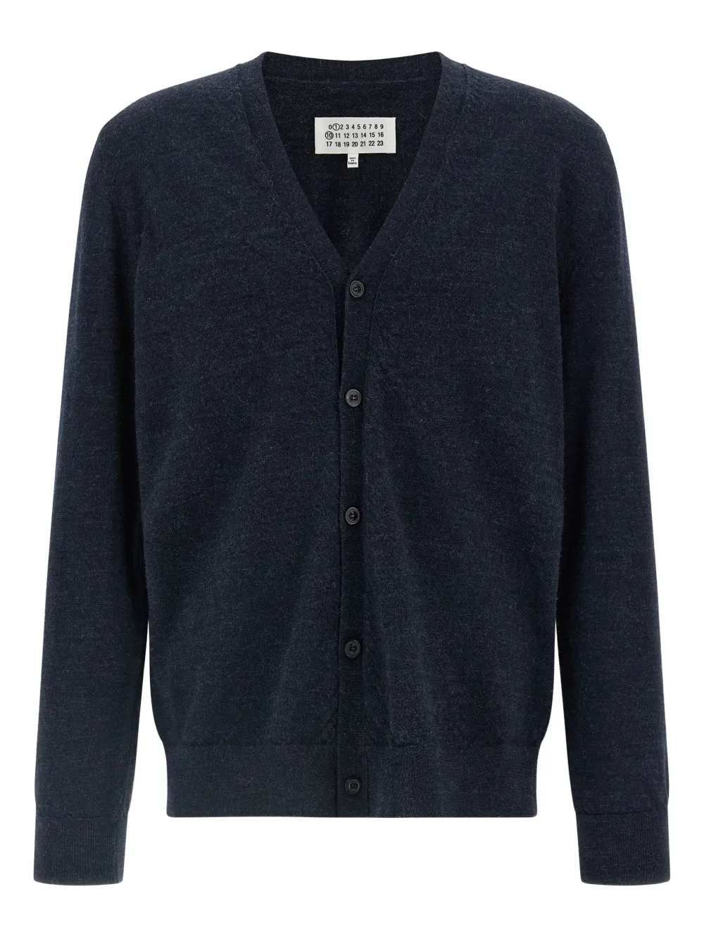 Maison Margiela elbow-patch V-neck cardigan - ブルー Maison Margiela elbow-patch V-neck cardigan - ブルー