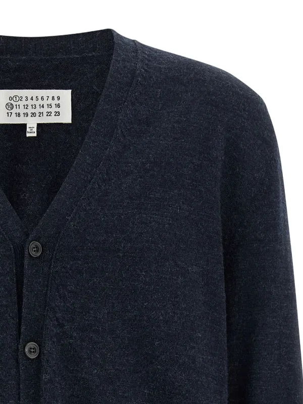 Maison Margiela エルボーパッチ カーディガン | ブルー