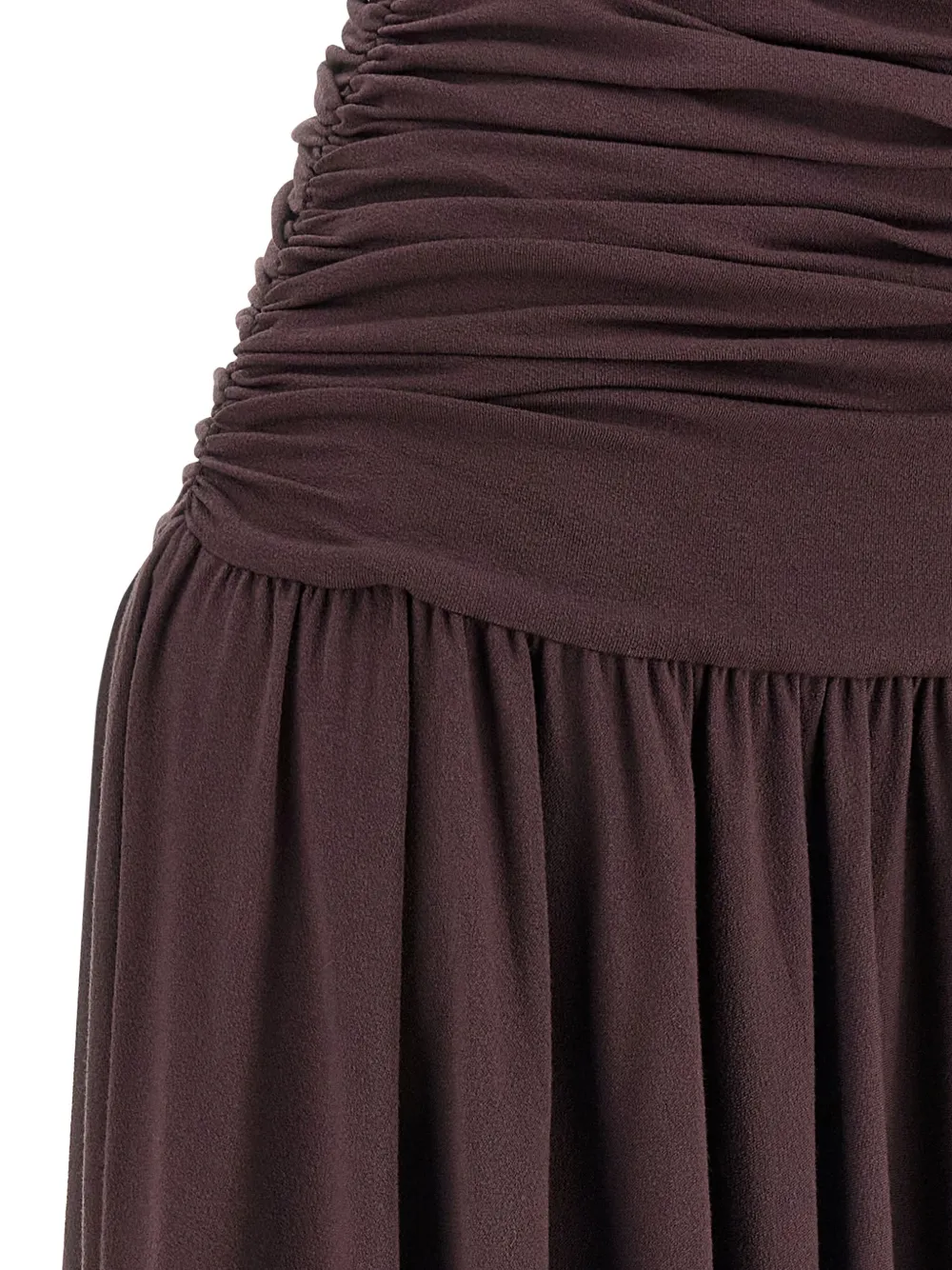 Magda Butrym Flared Skirt Lace Trim Ruched Dress