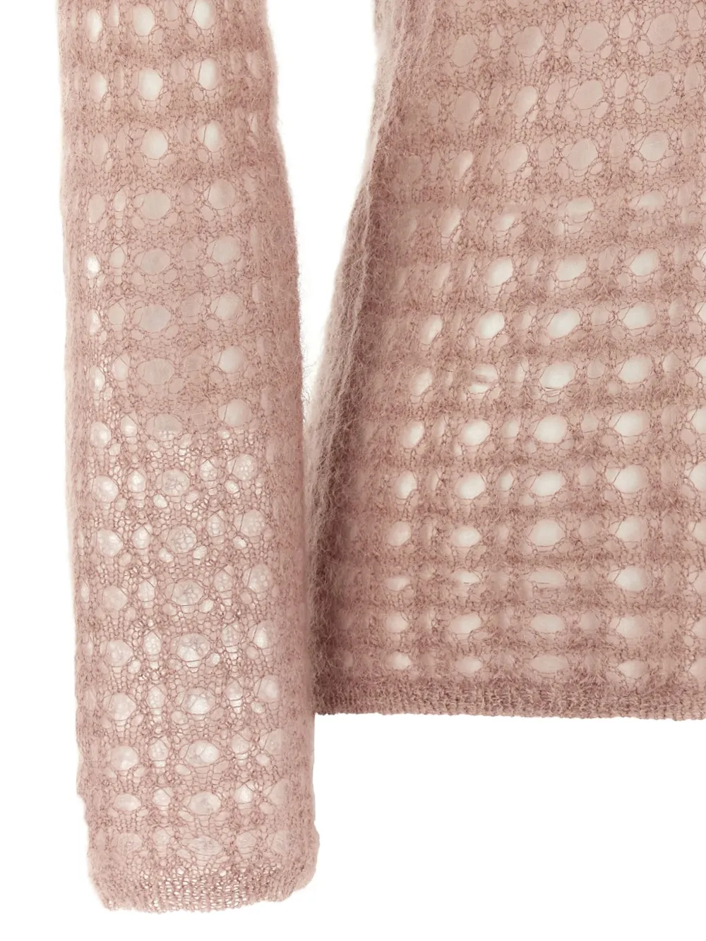 Fabiana Filippi high-neck crochet sweater Beige