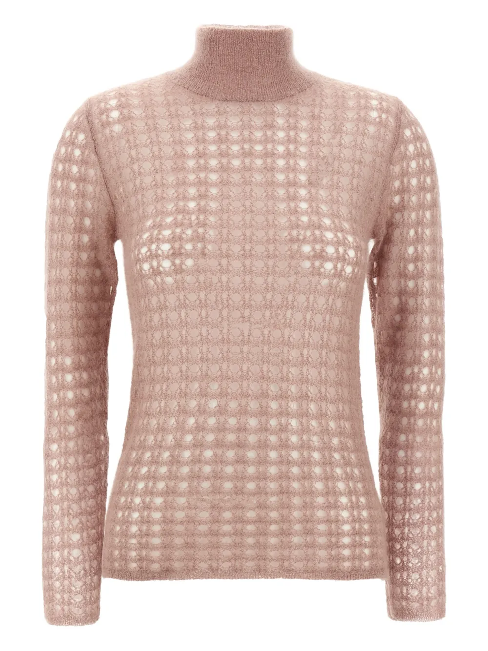 Fabiana Filippi high-neck crochet sweater Beige