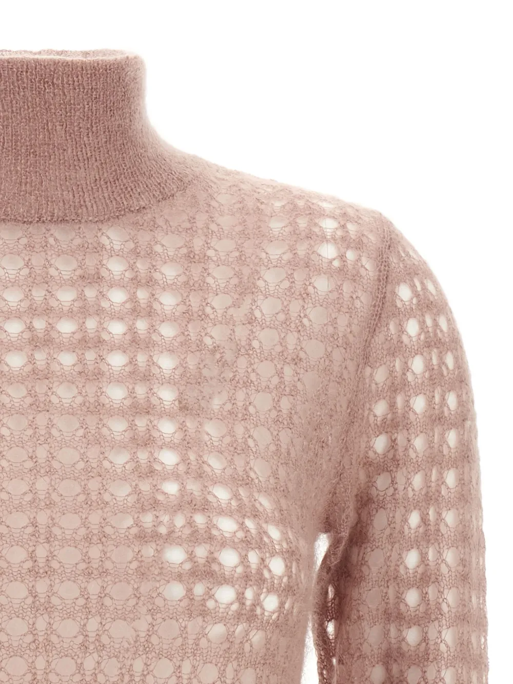 Fabiana Filippi high-neck crochet sweater Beige