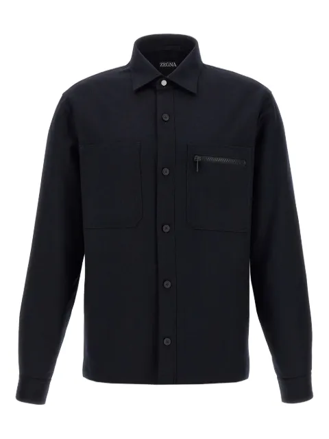 Zegna zip-pocket wool shirt