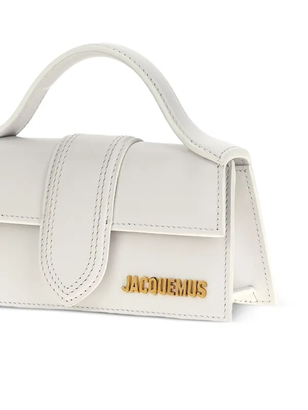 Jacquemus Small The Bambino Leather Tote Bag | White | FARFETCH