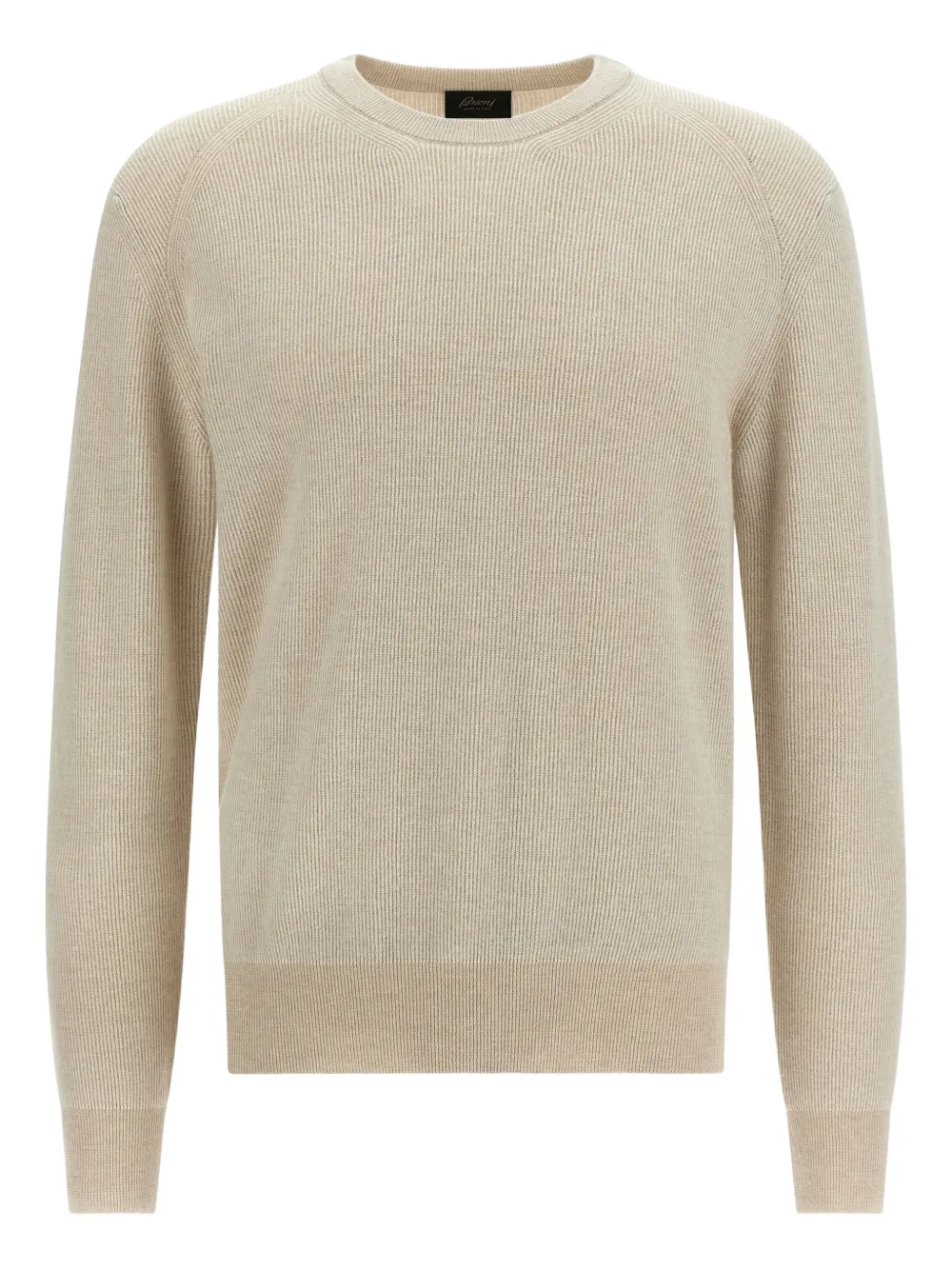Brioni ribbed crew-neck sweater Beige