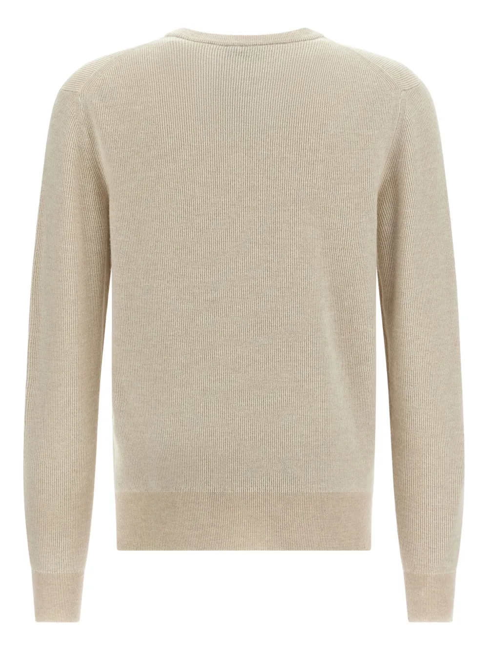 Brioni Geribbelde sweater met ronde hals Beige