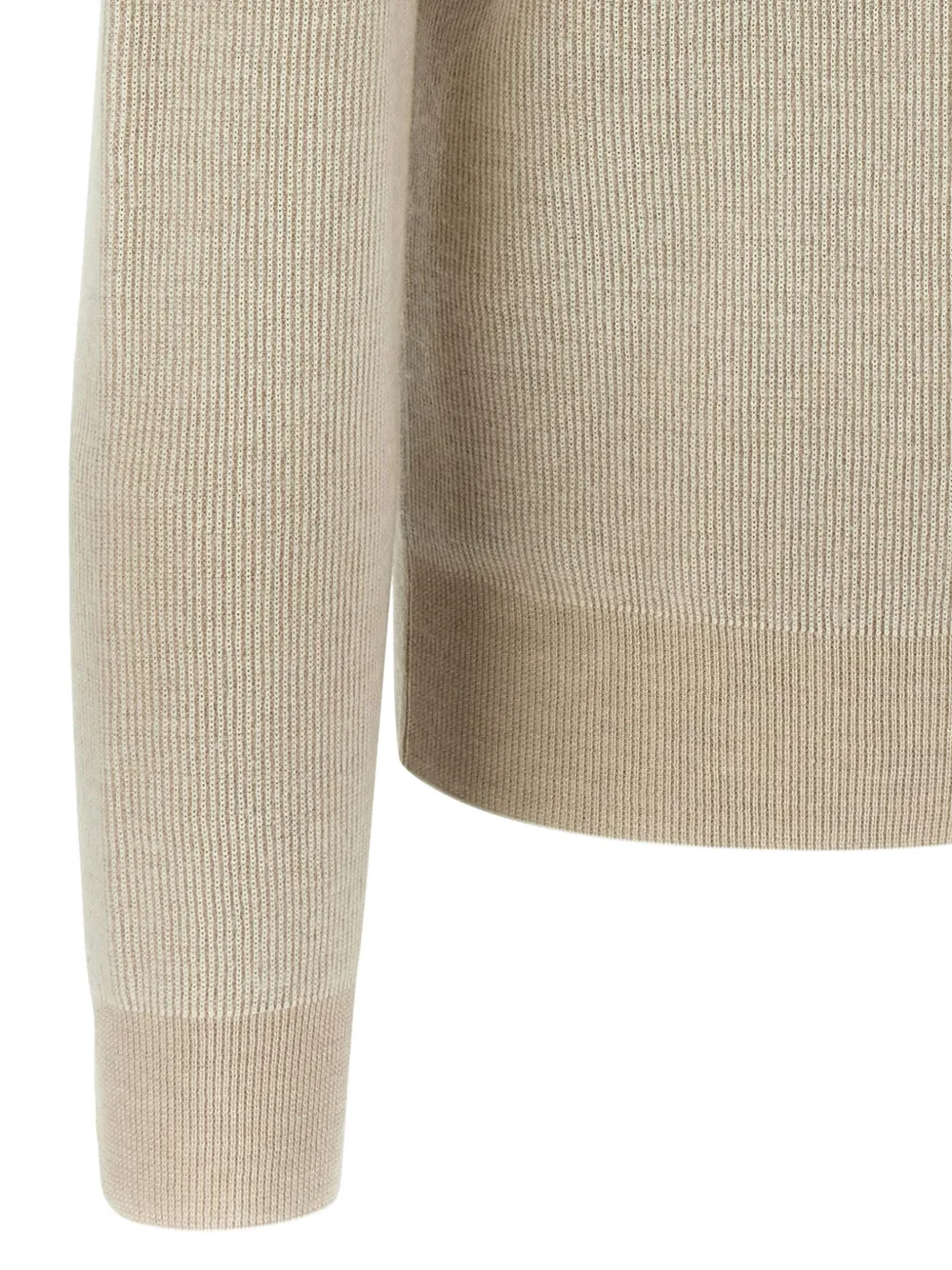 Brioni Geribbelde sweater met ronde hals Beige