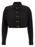 Elisabetta Franchi padded-shoulder button-front shirt - Black