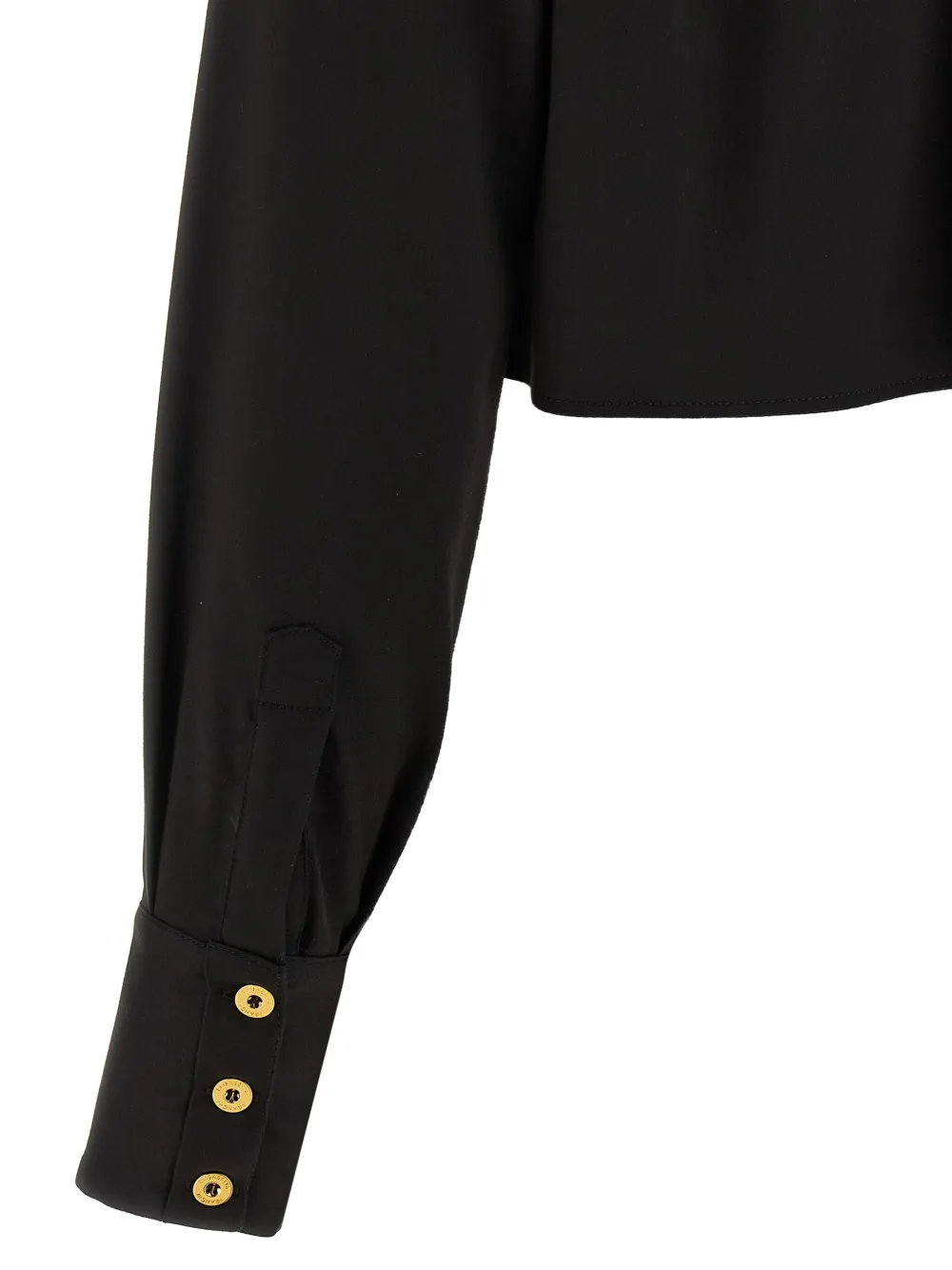 Elisabetta Franchi padded-shoulder button-front shirt Zwart