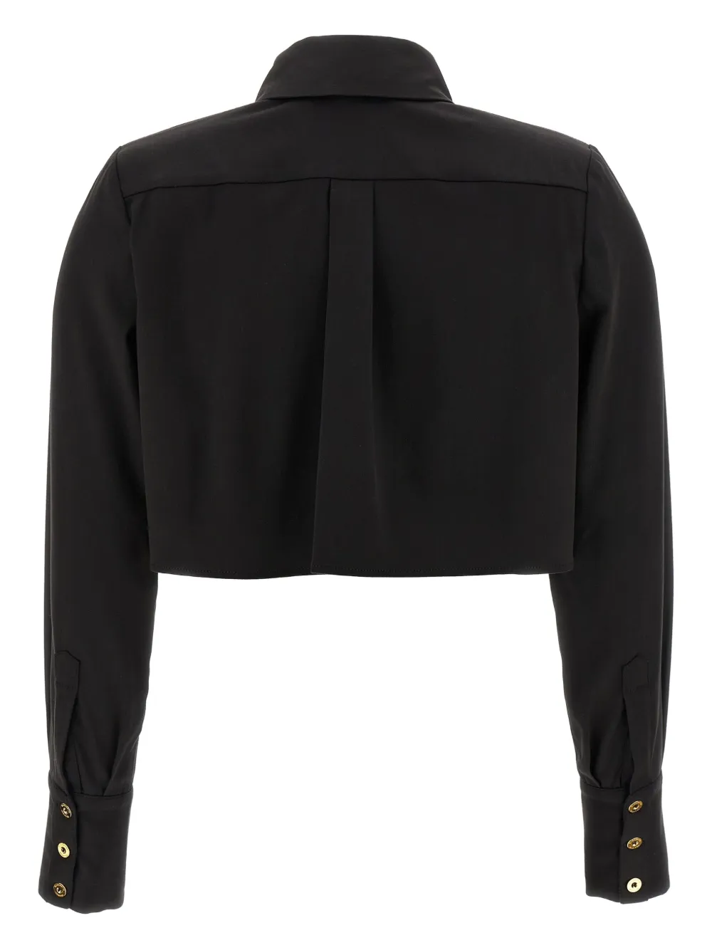 Elisabetta Franchi padded-shoulder button-front shirt Zwart