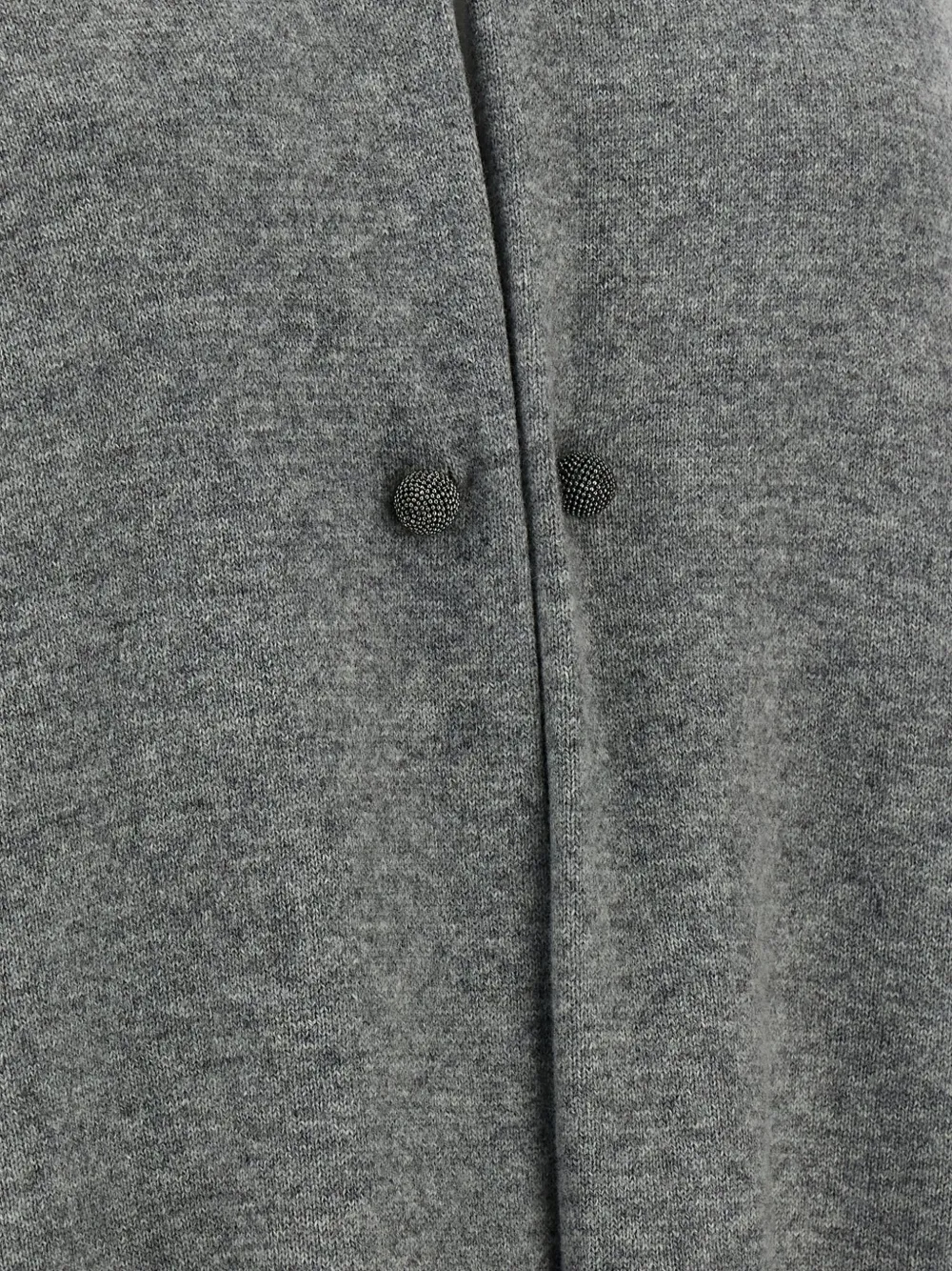 Fabiana Filippi shawl-collar jewel-brooch cardigan Grijs