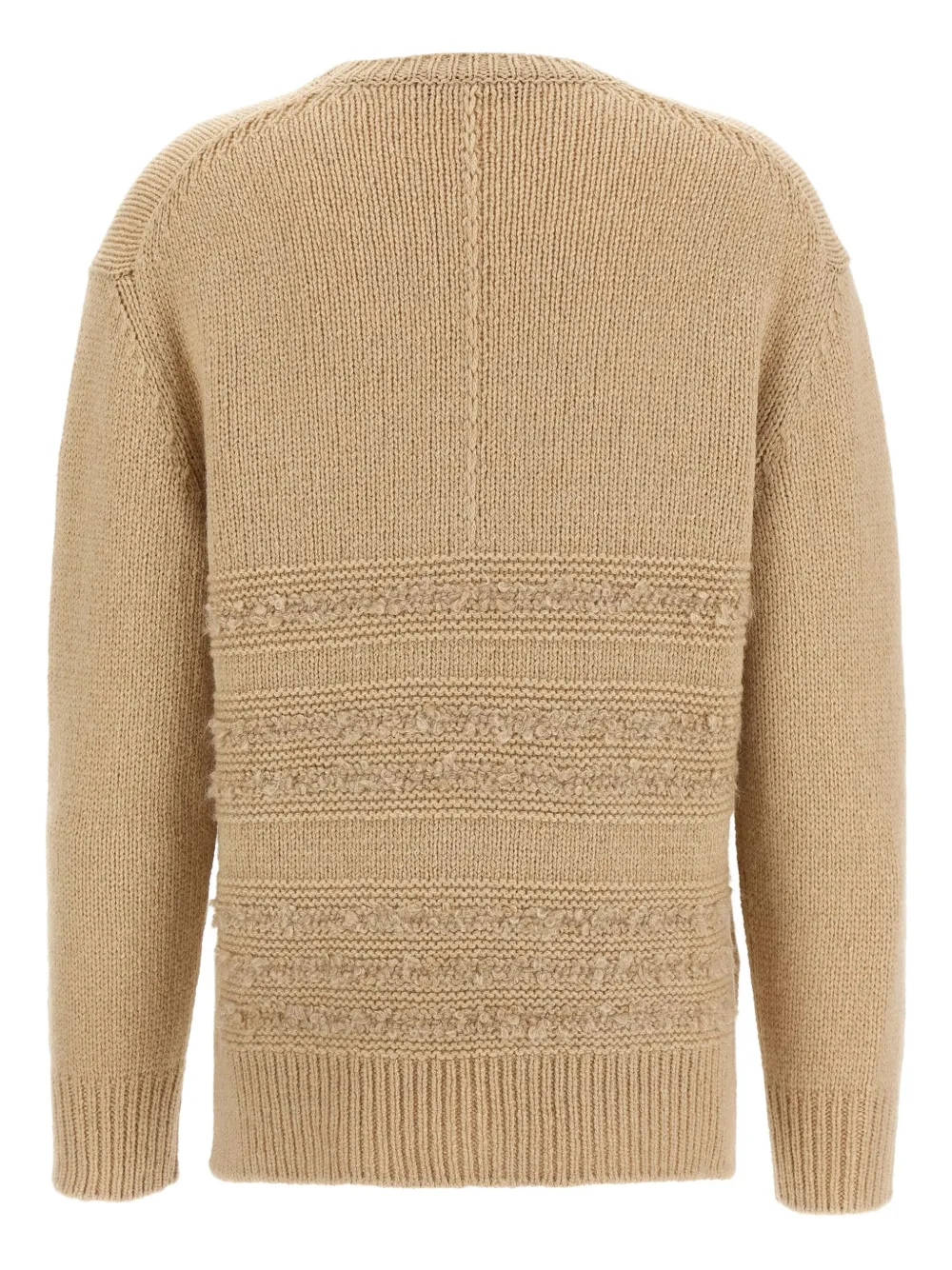 Fabiana Filippi bouclé-insert crew-neck sweater Beige