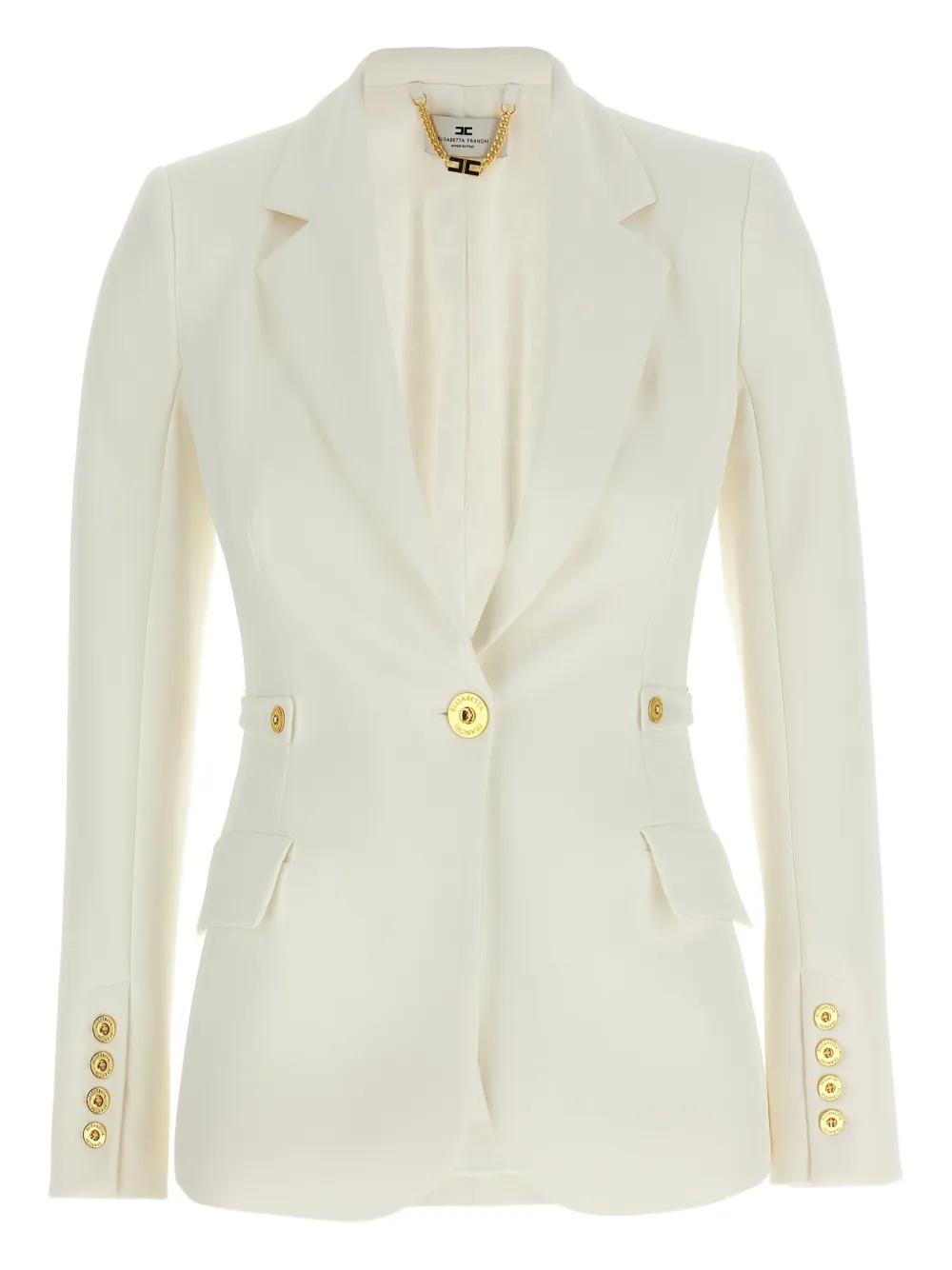 Elisabetta Franchi single-breasted blazer - ホワイト Elisabetta Franchi single-breasted blazer - ホワイト