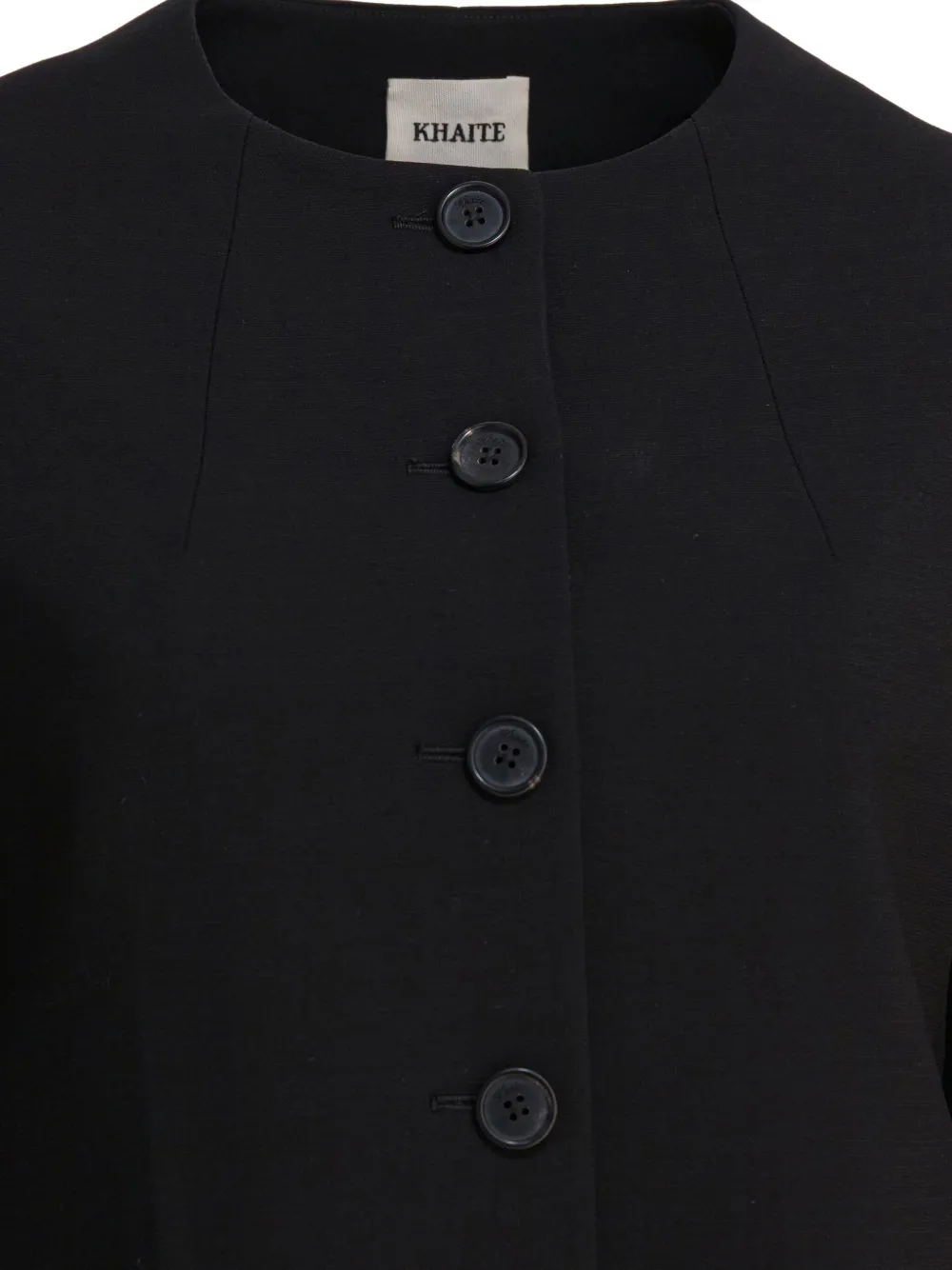 KHAITE button-front tailored jacket Zwart