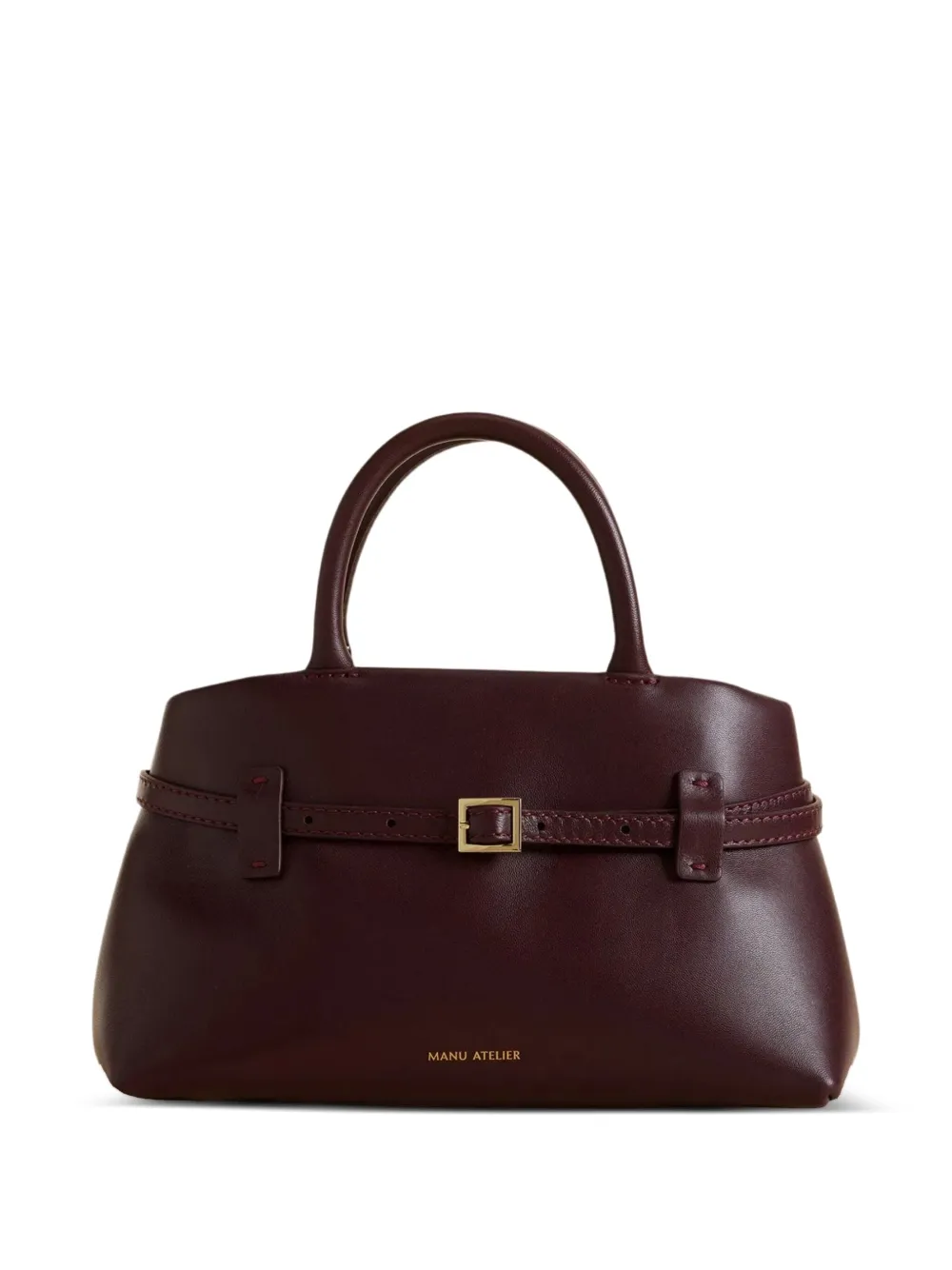 Manu Atelier shopper met gespbandje en handvat Rood