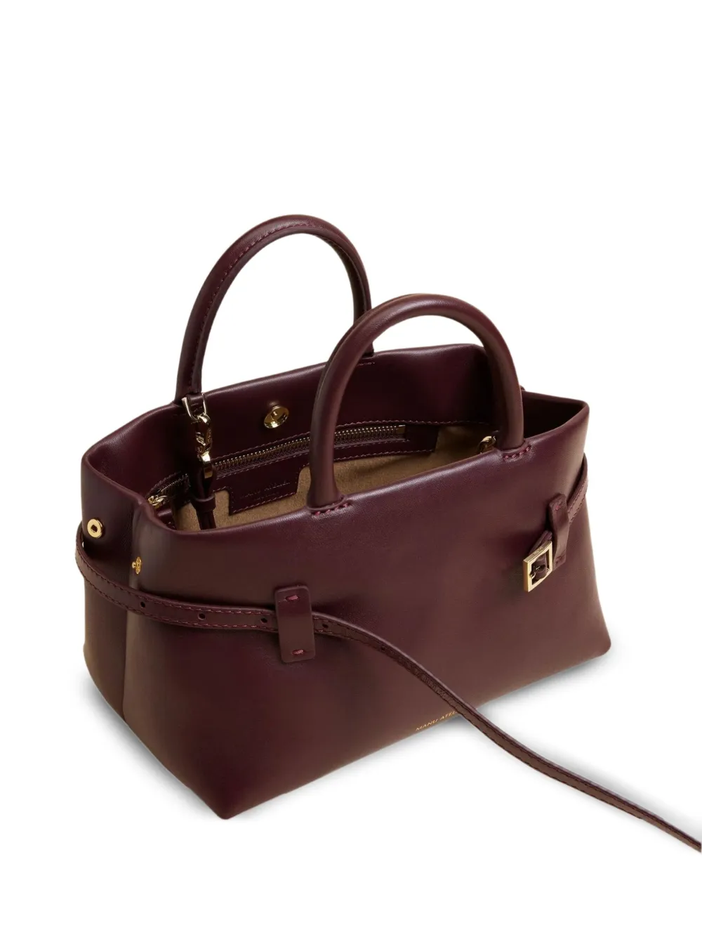 Manu Atelier shopper met gespbandje en handvat Rood
