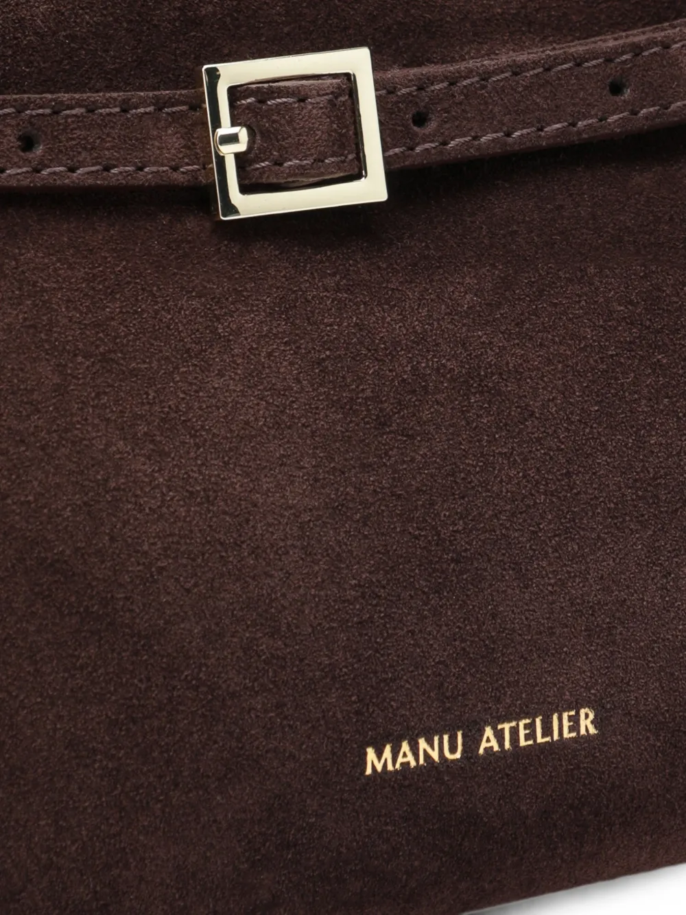 Manu Atelier Le Cambon 25 suède handtas met gespband Bruin
