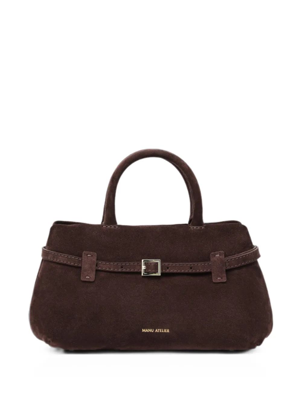 Manu Atelier Le Cambon 25 suède handtas met gespband Bruin