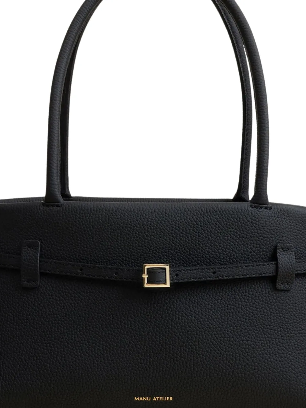 Manu Atelier Shopper met gespbandje en handvatten - Zwart