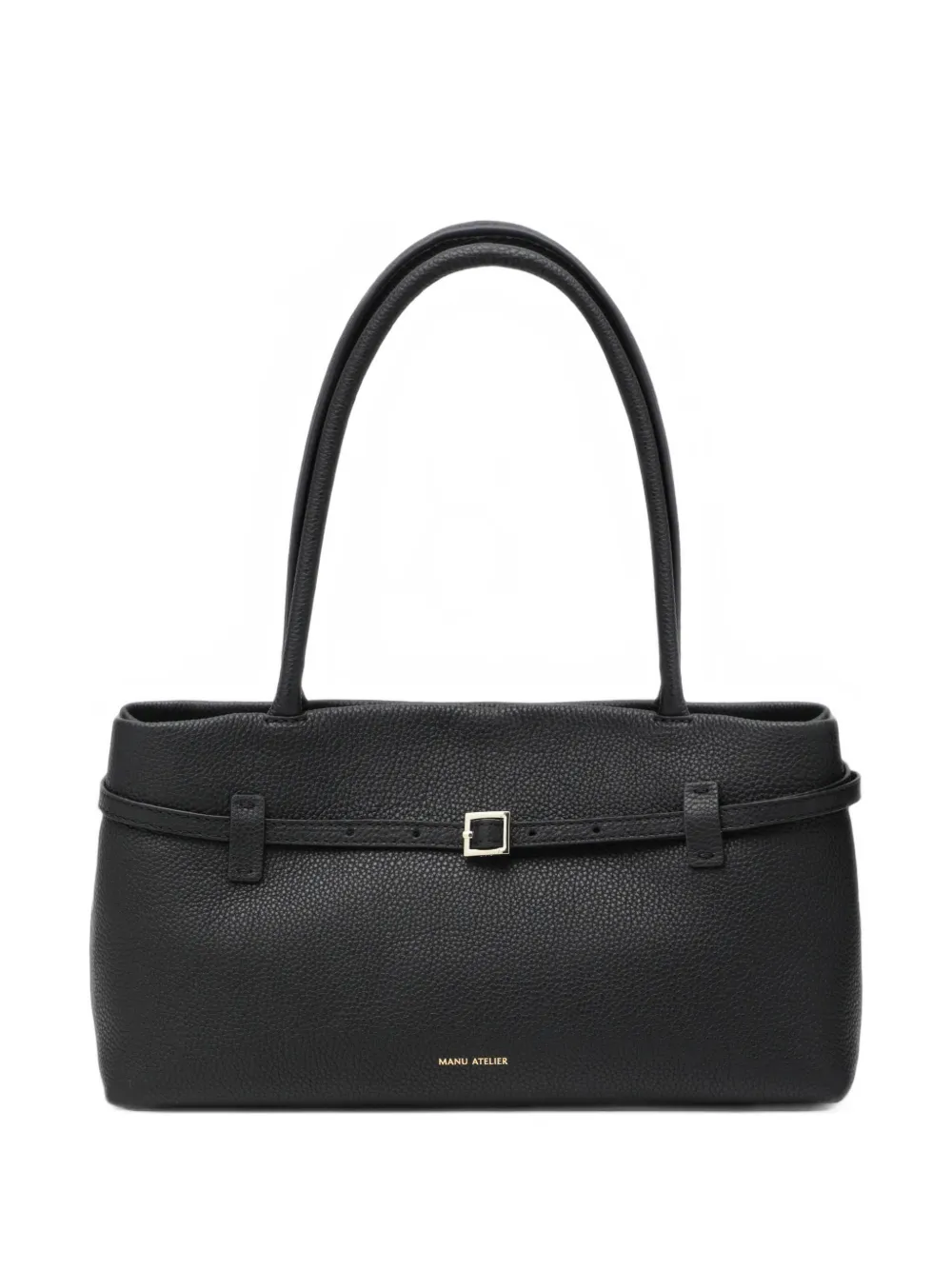 Manu Atelier Shopper met gespbandje en handvatten Zwart