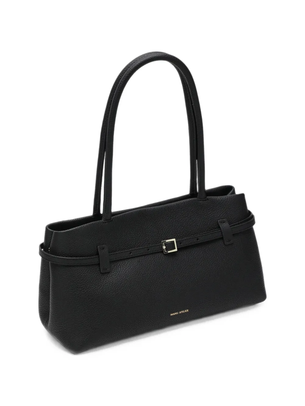 Manu Atelier Shopper met gespbandje en handvatten Zwart