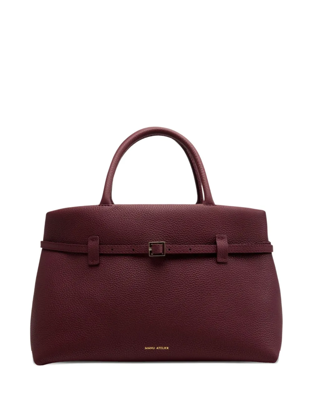 Manu Atelier buckle-strap hammered leather bag Rood