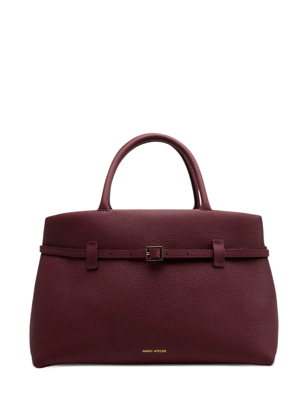 Manu Atelier buckle-strap hammered leather bag Rood