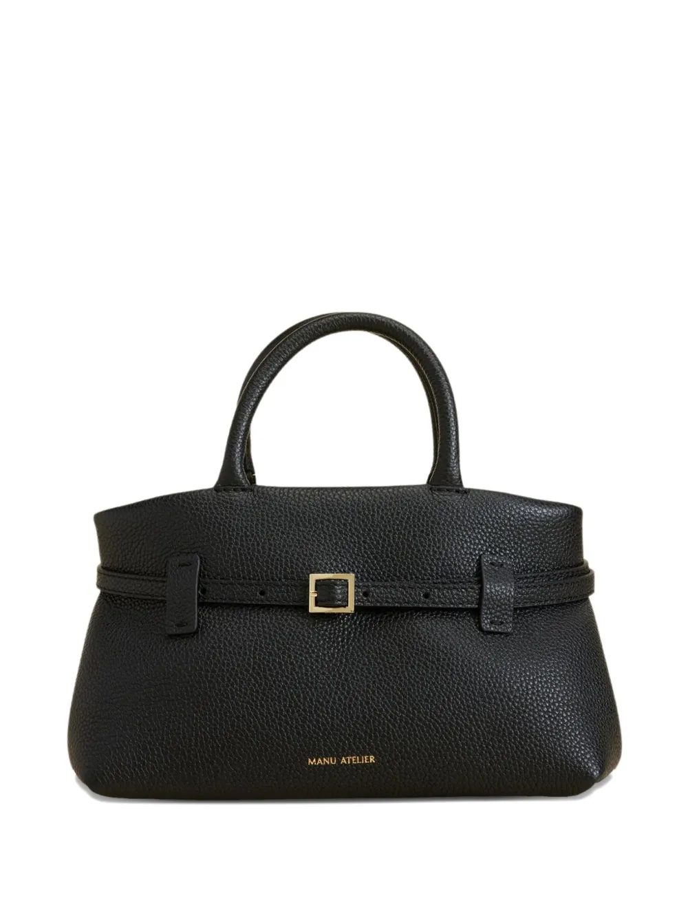 Manu Atelier Le Cambon Buckle-strap Leather Tote Bag In Black